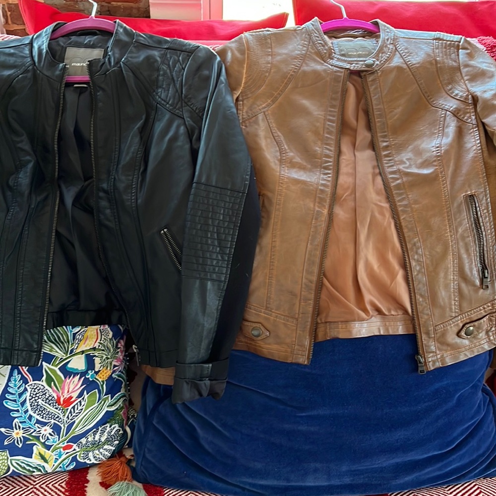 Two Maurice’s never-worn cute faux leather jackets